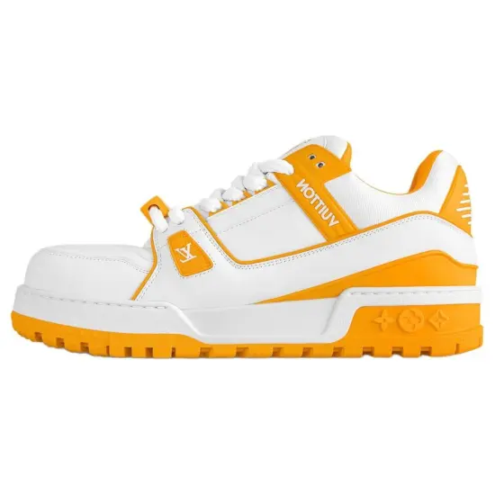 LOUIS VUITTON Trainer Maxi Skateboard Shoes Unisex Low-Top White Yellow