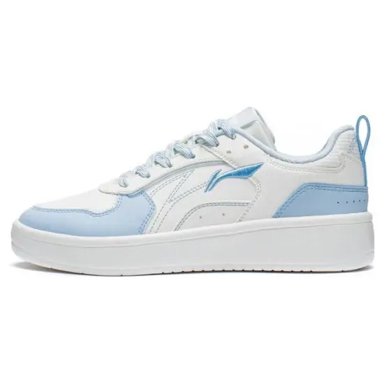 LINING Spike Years Skateboard Shoes Women's Low-Top White Blue