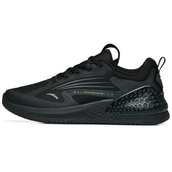 ANTA C37+ Running Shoes Men Low-Top Black/Koala Gray