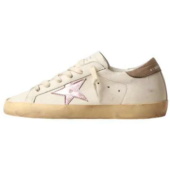Golden Goose Super Star White Antique Pink Metallic Women's