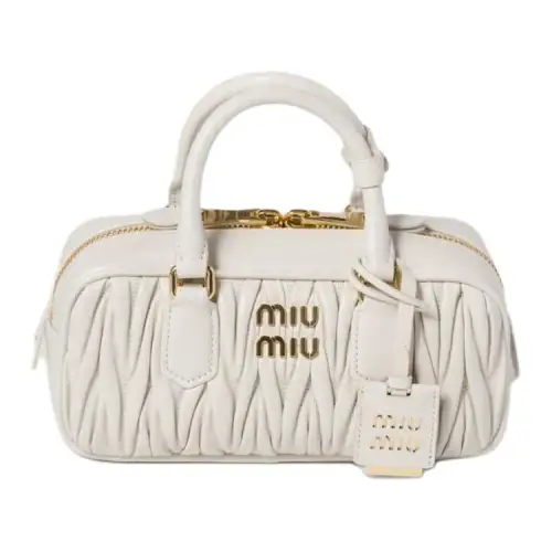 MIU MIU Leather Shoulder Bag, Crossbody Bag, Handbag Small Women's White