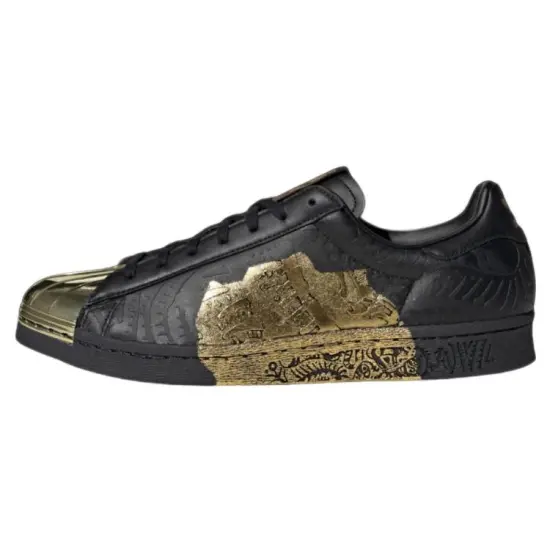 Adidas Originals Superstar 80s Skateboarding Shoes Unisex Low-top Black/Gold