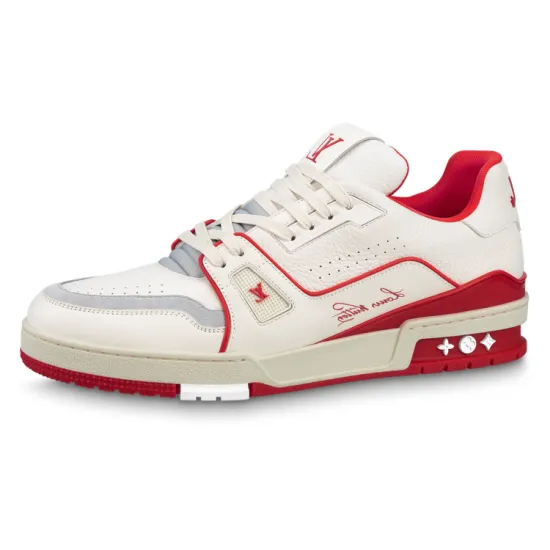 LOUIS VUITTON Trainer #54 Signature White Red