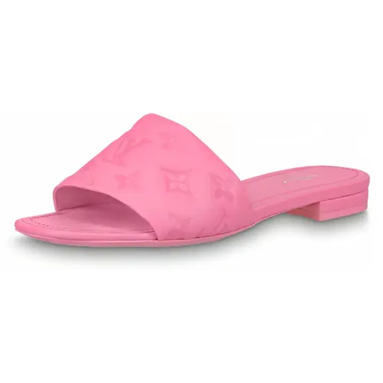 LOUIS VUITTON Revival Slide Slippers Women's Rose Red