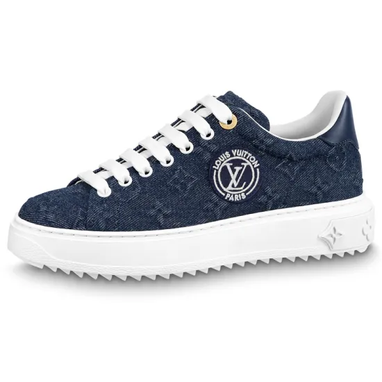 LOUIS VUITTON Time Out Sneakers 'Blue Denim Mesh' Women's