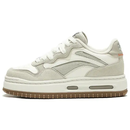 LINING Future C1 Skateboard Shoes Women's Low-Top Gray White