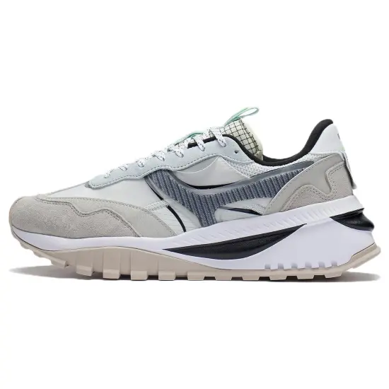LINING Fangyuan EVO Running Shoes Men Low-Top Frost White/Sprout Yellow Gray