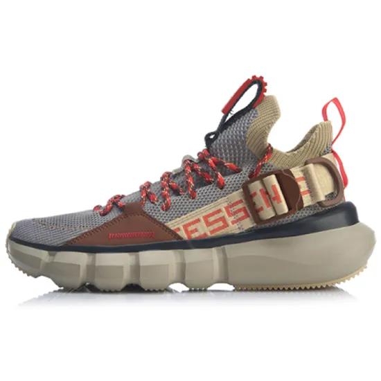 LINING Essence Lace Up Vintage Basketball Shoes Men Low-Top Gray Purple
