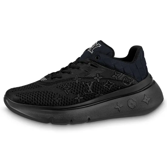 LOUIS VUITTON Show Up Abrasion Resistant Low Top Casual Shoes Men's Black