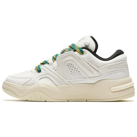 Anta AOJIE Wear-Resistant Low-Top Skateboard Shoes Women's Ecru Green