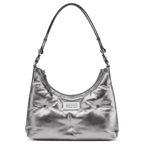 Maison Margiela Glam Slam Sheepskin Hobo Bag, Shoulder Bag, Handbag Small Women's Silver