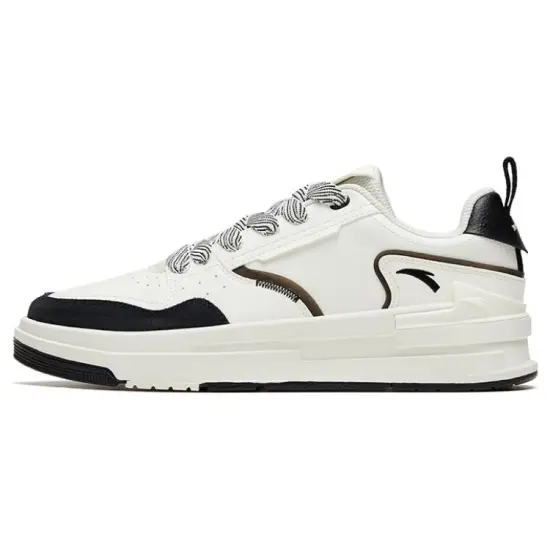 ANTA Bump Skateboard Shoes Men Low-Top White Black