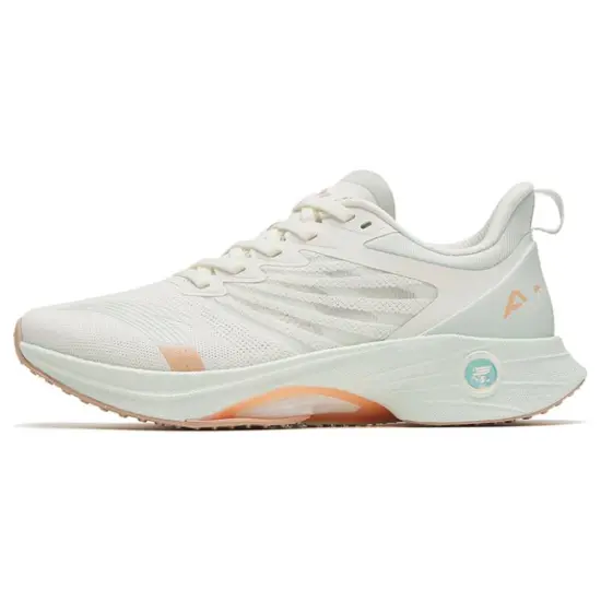 Anta MACH 3.0 Cushioned Slip Resistant Abrasion Resistant Low Top Casual Running Shoes Women's White Orange Green