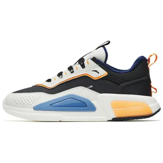 Anta Rubik's Cube Cushioned Anti Slip And Wear Resistant Warm Low Top Casual Shoes Men's Black White