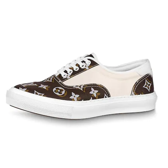 LOUIS VUITTON Trocadero Sneakers 'White Beige With Brown Monogram'