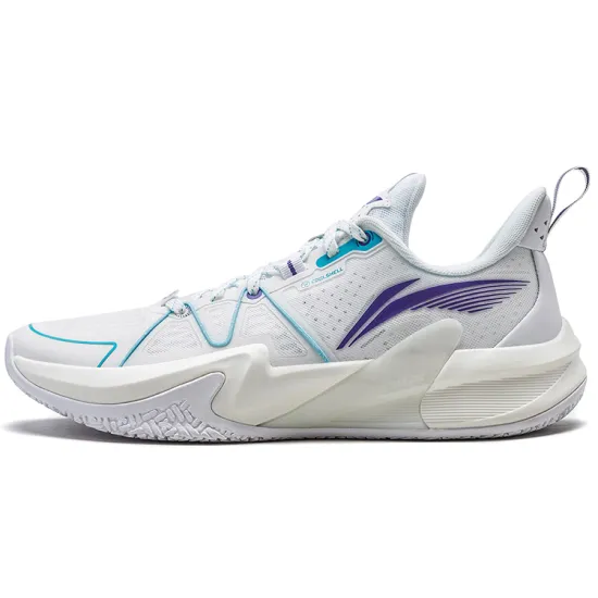 LINING Lightning Speed 1.5 Basketball Shoes Men Low-Top White Blue/Purple