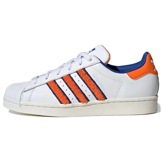 Adidas Originals Superstar Cloud White Orange Royal Blue Women's
