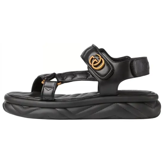 GUCCI Double G Leather Sandals