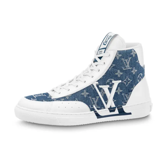 LOUIS VUITTON Charlie Ankle Sneakers 'White With Blue Denim'