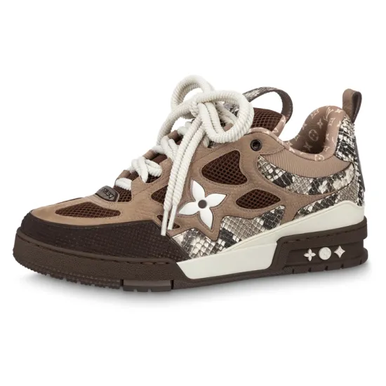 LOUIS VUITTON Skate Sneaker Brown Snakeskin