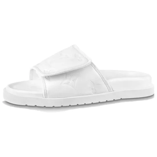 LOUIS VUITTON Miami Slide Slippers Men White