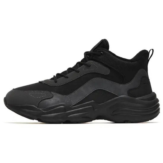 ANTA Walker Casual Shoes Men Mid-Top Black Gray
