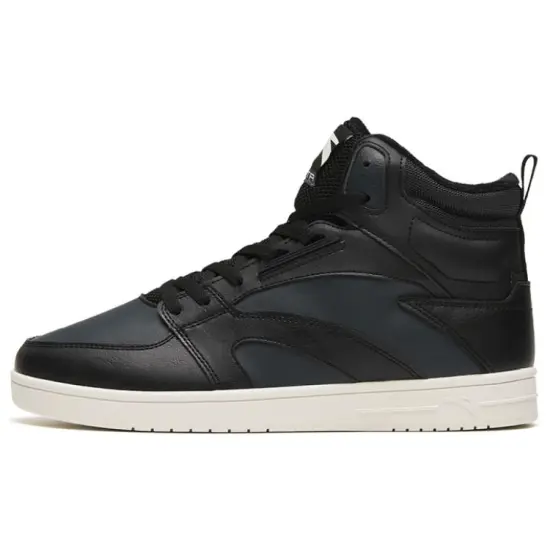 ANTA Street Play Series Skateboard Shoes Men High-Top Black