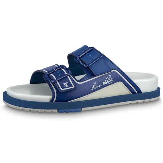 LOUIS VUITTON Trainer Mules Blue