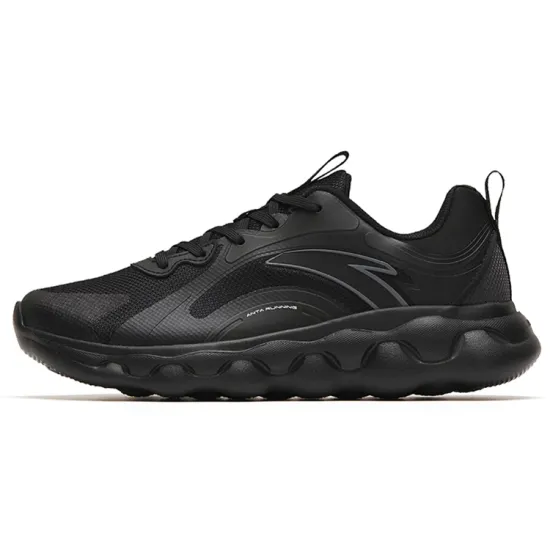 ANTA Sheepskin Running Shoes Men Low-Top Black