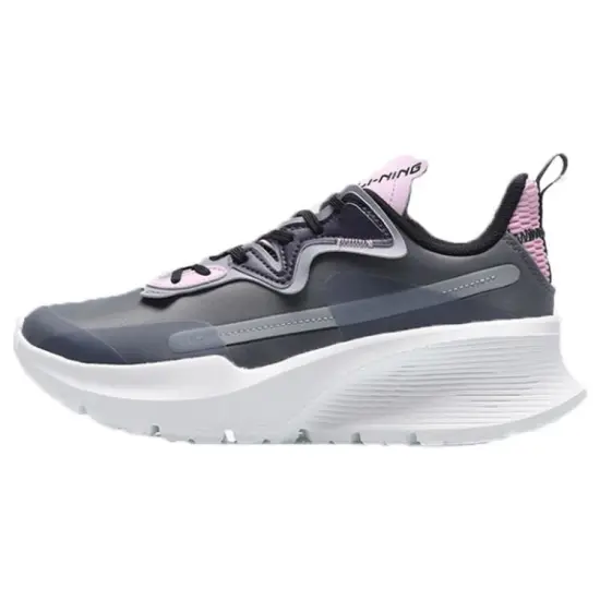 LiNing Cushioning Anti-Slip And Wear-Resistant Rebound Low-Top Running Shoes Women's Gray Pink