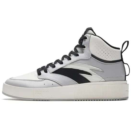 ANTA Milk Lid 2 Skateboard Shoes Men High-Top Black Gray