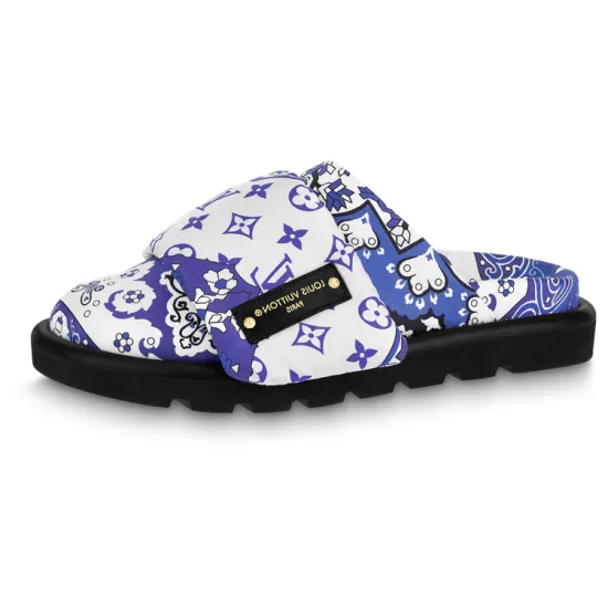 LOUIS VUITTON Pillow Wrap toe Slippers Women's White Blue