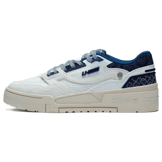 LiNing 001 BTC Btc Prm Durable Breathable Low Top Skateboard Shoes White Blue