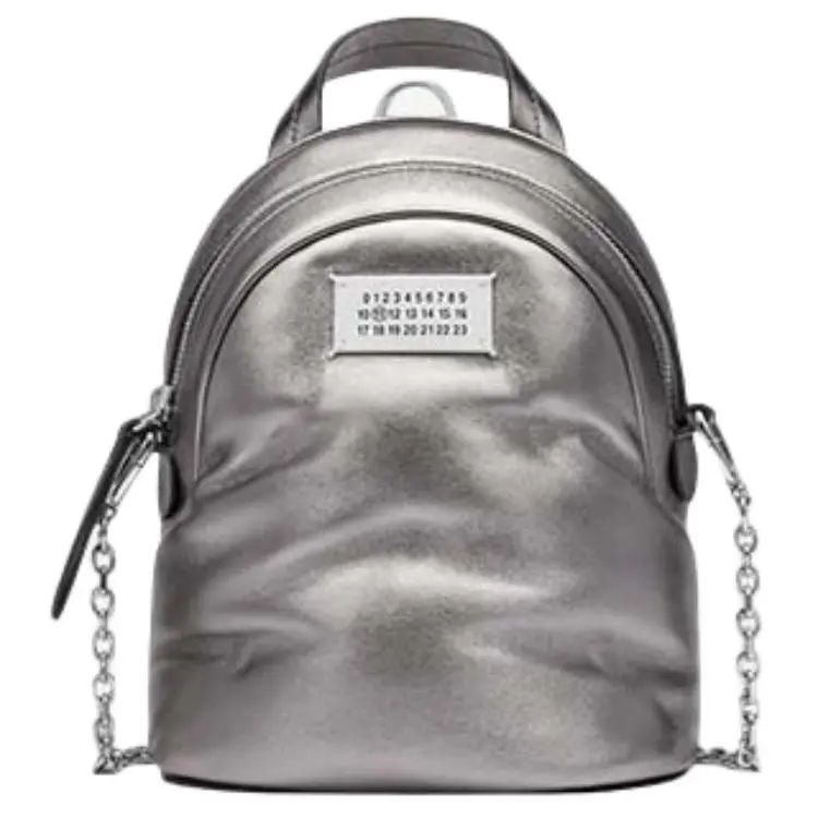 Maison Margiela Sheepskin Backpack Mini Women's Metal Silver