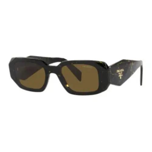 PRADA Acetate Rectangular Sunglasses Women's Black