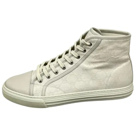 GUCCI Canvas Shoes Men High-Top White
