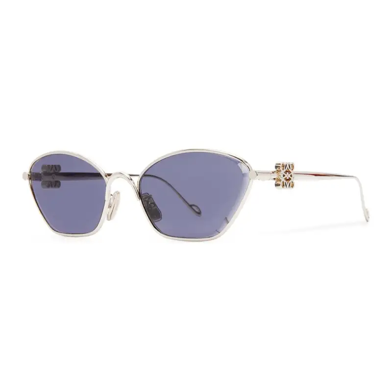 LOEWE Metal Irregular Shape Sunglasses Women's Silver