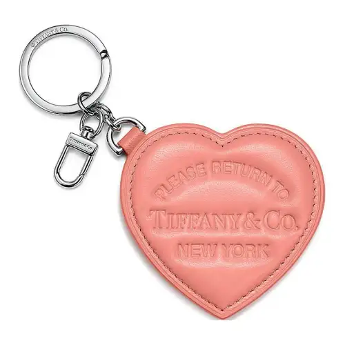 TIFFANY & CO. Palladium Plated Keychains Women's Pink