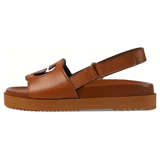 GUCCI Interlocking G Sandals Cuir Leather Women's