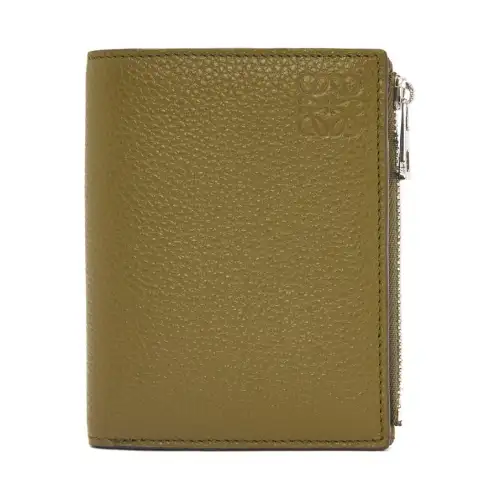 LOEWE Soft Grain Calfskin Wallet Men's Olive