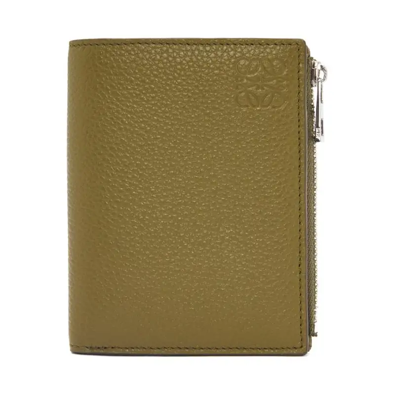 LOEWE Soft Grain Calfskin Wallet Men's Olive