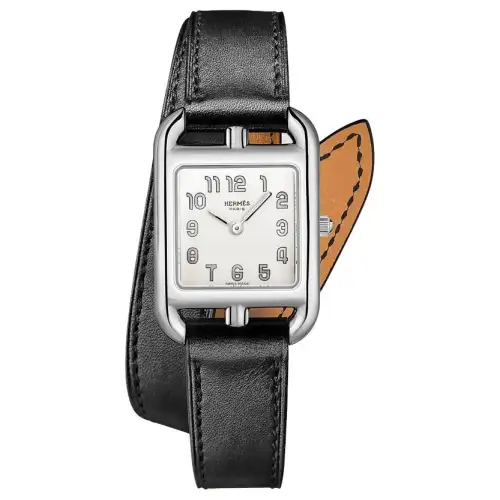 HERMES Wrist Watches Quartz Movement Cow Leather Strap 31mm Silver Dial Women's Watch 30m Water Resistant