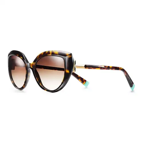 TIFFANY & CO. Metal Cat Eye Sunglasses Unisex Tortoiseshell
