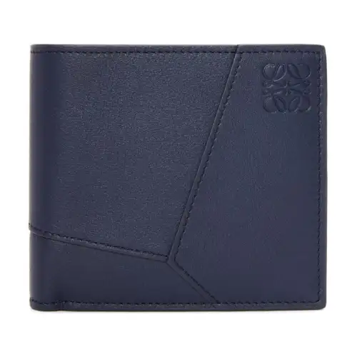 LOEWE Puzzle Classic Calfskin Wallet Men's Abyss Blue