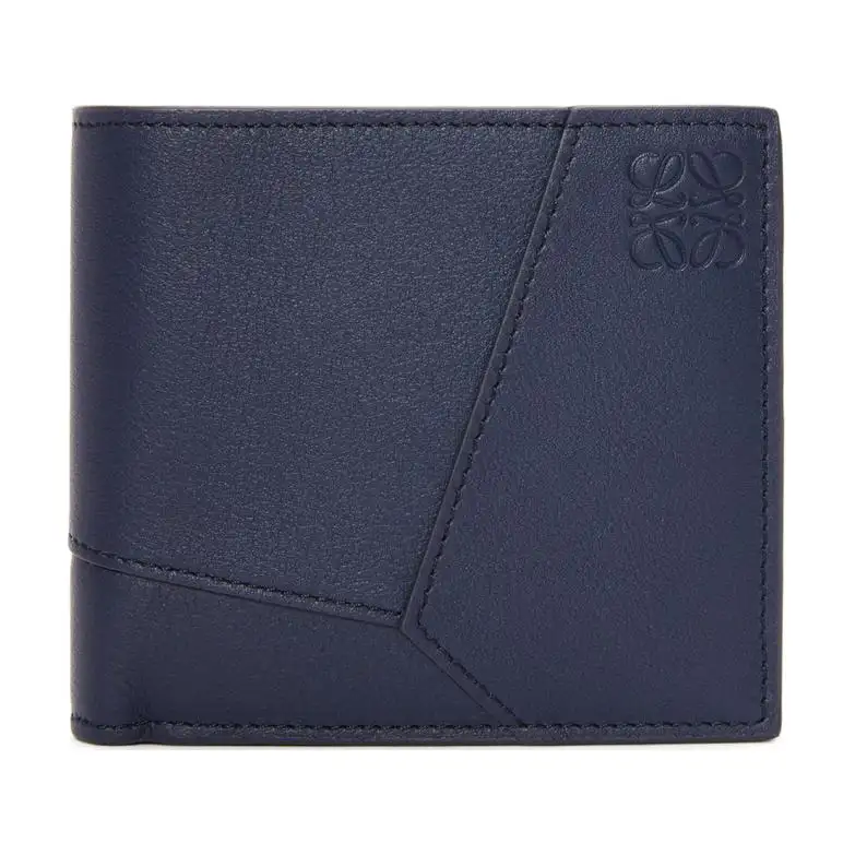 LOEWE Puzzle Classic Calfskin Wallet Men's Abyss Blue