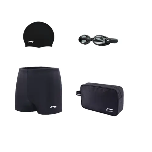 Li Ning, swimming accessory, silicone set, black swimming pool for men and women