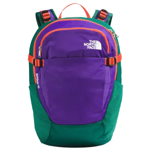 THE NORTH FACE Basin 15L Backpack Outdoor Bag Nylon Purple & Green & Bright Orange Men's