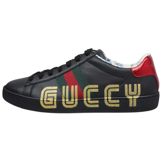GUCCI Women's Ace Low 'Guccy Print - Black' Women's