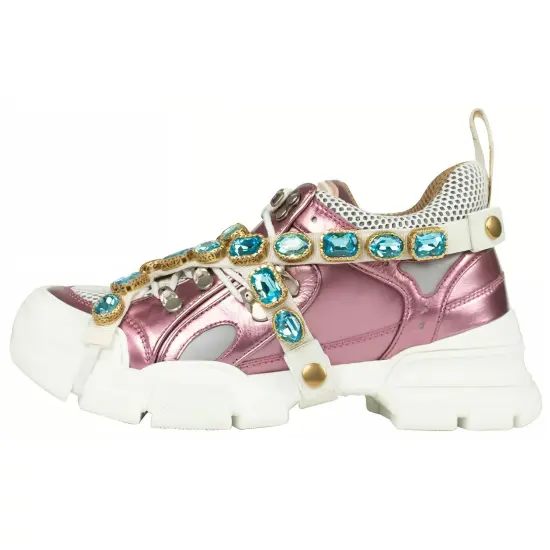GUCCI Flashtrek Mid Top Casual Shoes Women's Pink