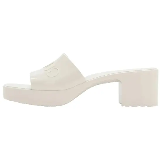GUCCI 60mm Slide Sandal White Rubber Women's